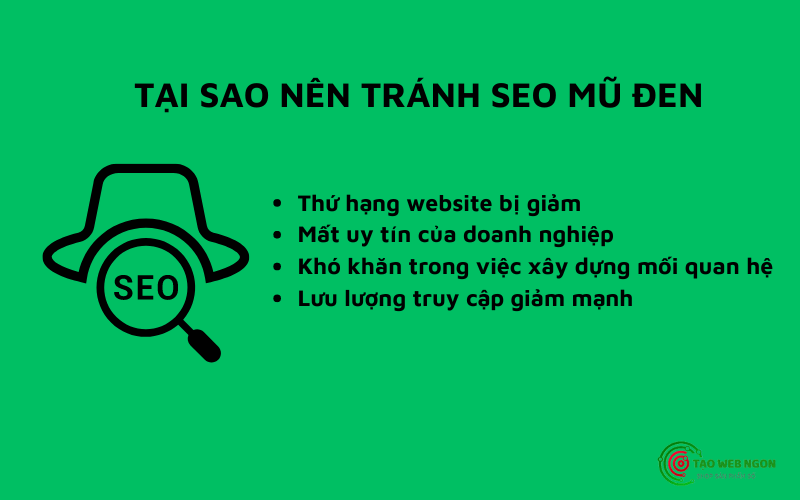 Một số hậu quả phổ biến của việc sử dụng SEO mũ đen