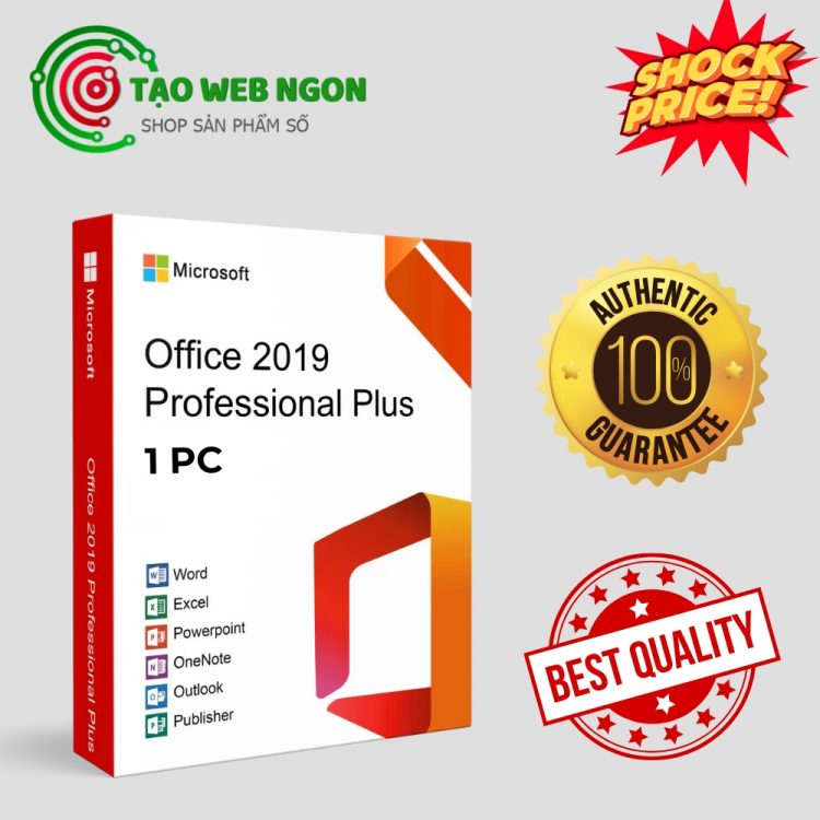 Key Microsoft Office 2019 Professional Plus 1 PC dùng trọn đời