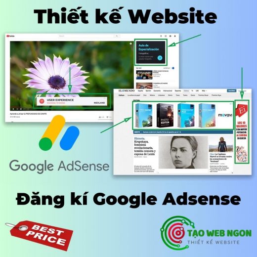 Gói Thiết kế Website đăng kí Google Adsense