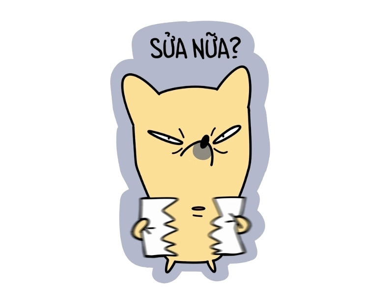 ảnh meme Bật mode thể hiện sự bất lực khi phải sửa đi sửa lại