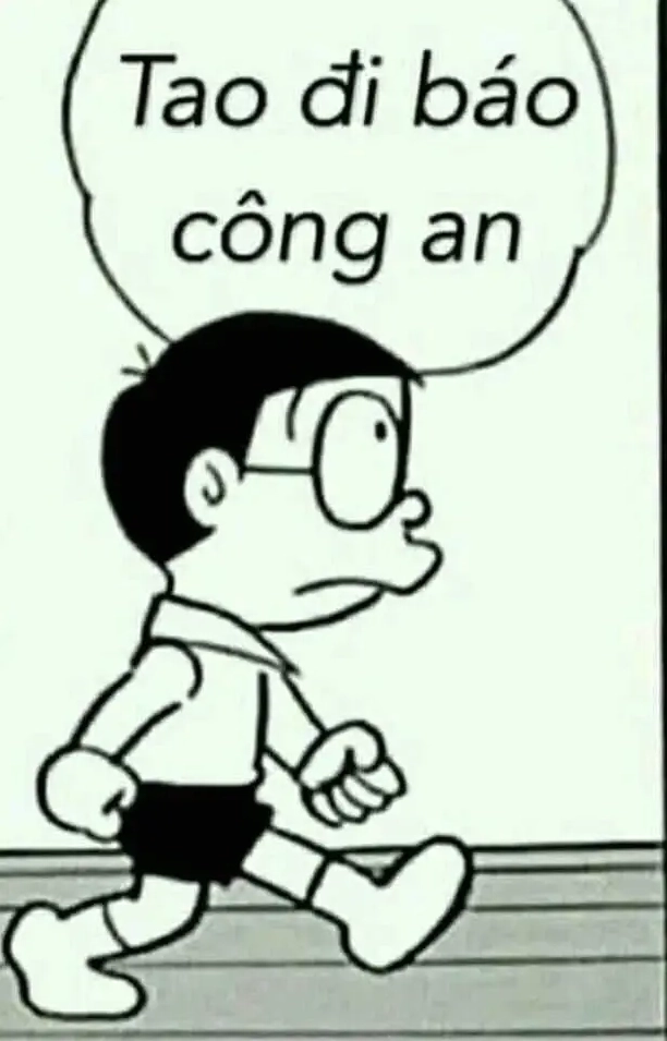Ảnh meme Chiến thần Nobita đi báo công an cực độc đáo và lầy lội