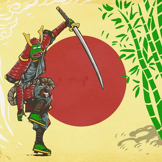 Ảnh meme Đăng xuất về một samurai trong hình ảnh cartoon ngộ nghĩnh