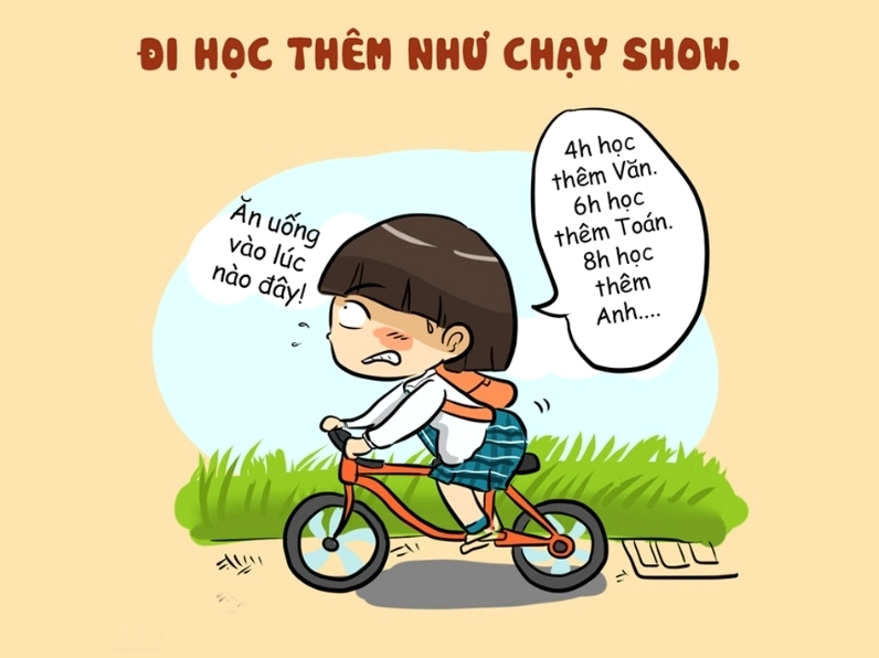 Ảnh meme Đu trend miêu tả tình trạng đi học như chạy show