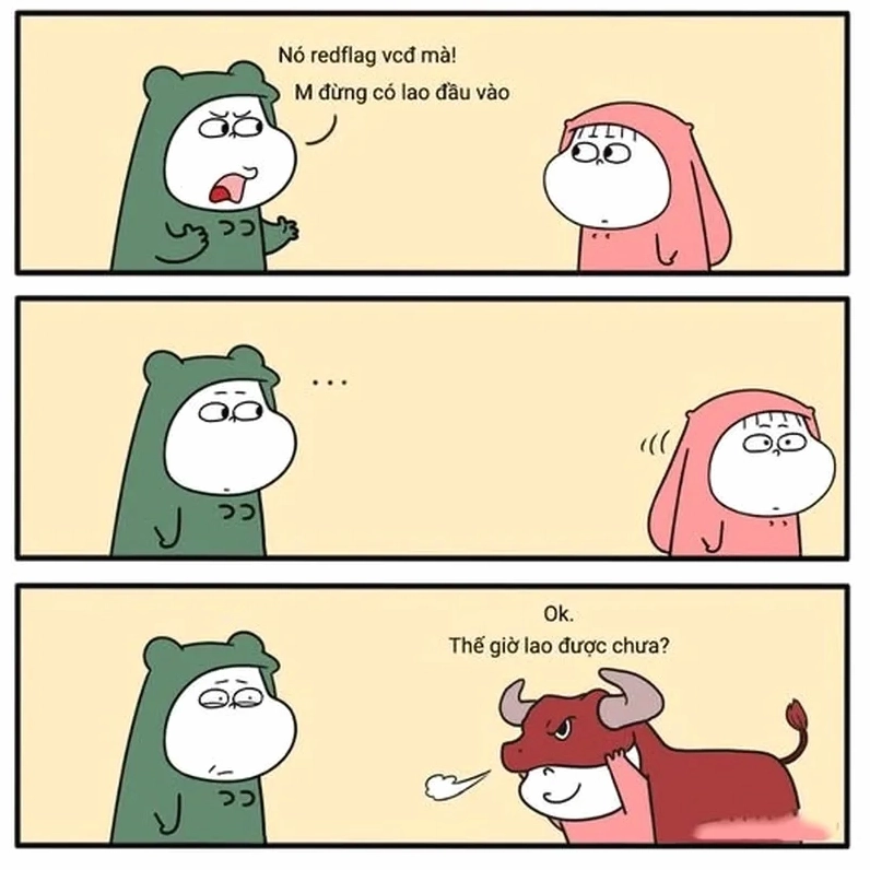 Ảnh meme Green flag red flag cảnh báo xanh
