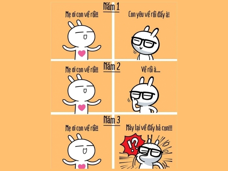 Ảnh meme Ngoại hình sáng về thái độ phụ huynh 3 năm đại học với con