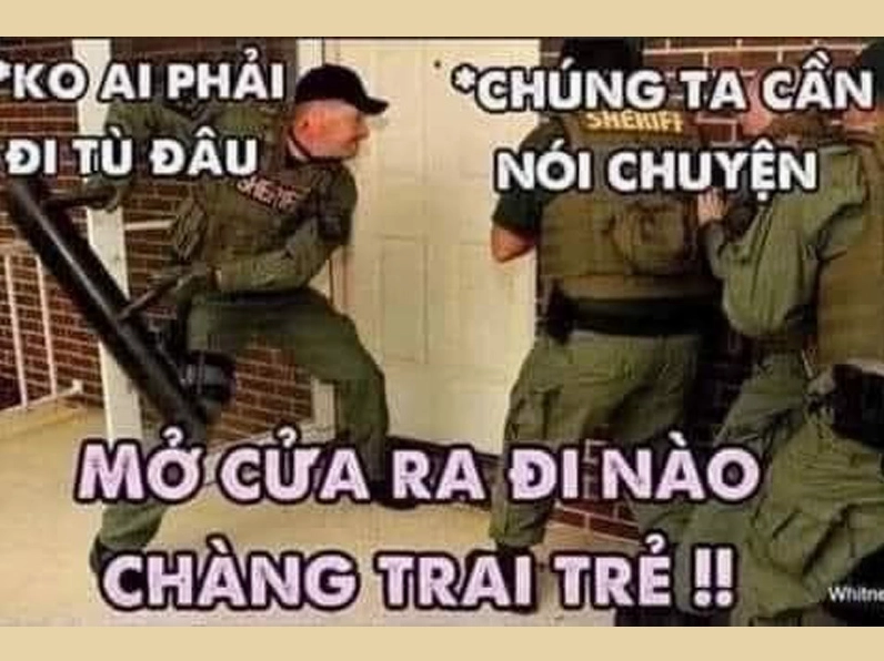 Ảnh meme Phong sát với nhóm cảnh sát đầy khí chất và sự nghiêm túc