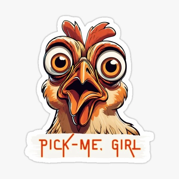 Ảnh meme Pick me Girl thiết kế chữ đơn giản và hiện đại