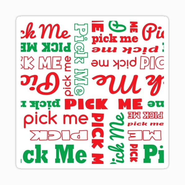 Ảnh meme Pick me girl với thiết kế chữ trắng trên nền đen