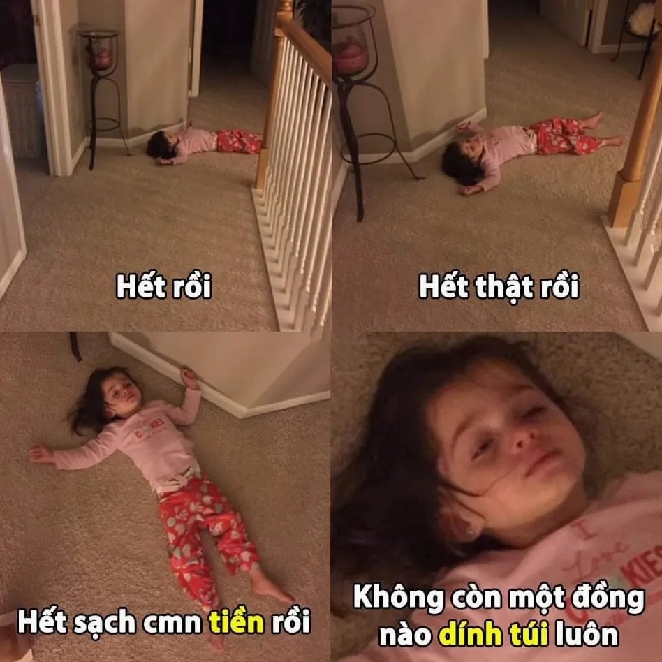 Ảnh meme Rách lành hết tiền tiêu rách rưới cười