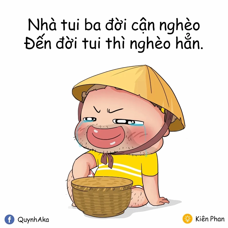 Ảnh meme Rách lành hô nghèo rách rưới cười tươi