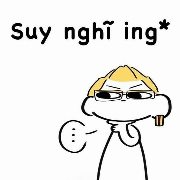 Ảnh meme Suy ing với biểu cảm suy tư cute