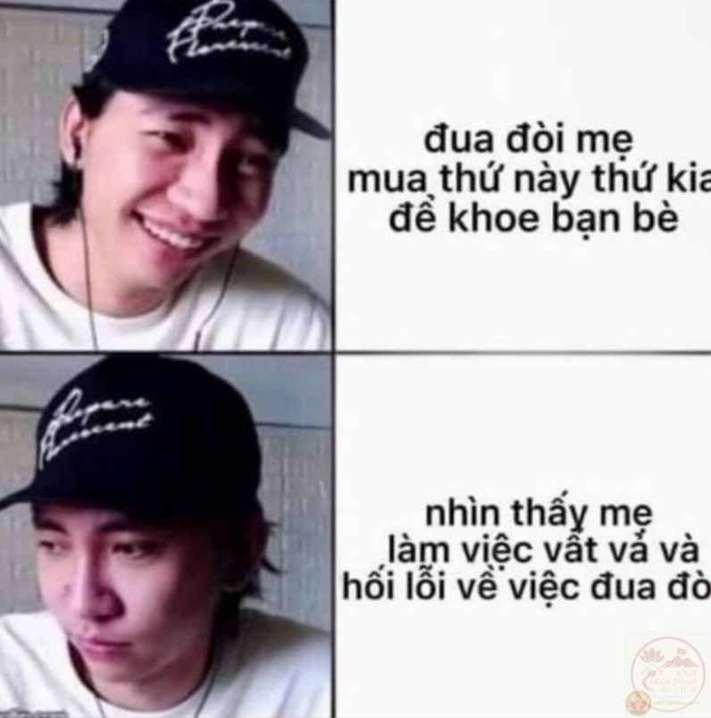 Ảnh meme Test nhân phẩm mang sắc thái buồn