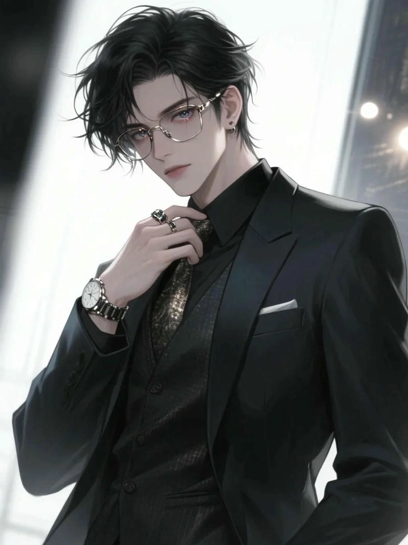 Ảnh meme Tổng tài anime đẹp cuốn hút với thần thái bí ẩn.