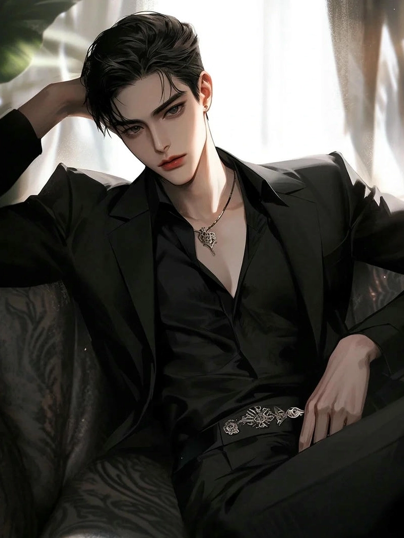 Ảnh meme Tổng tài anime điển trai mái tóc bồng bềnh lãng tử.