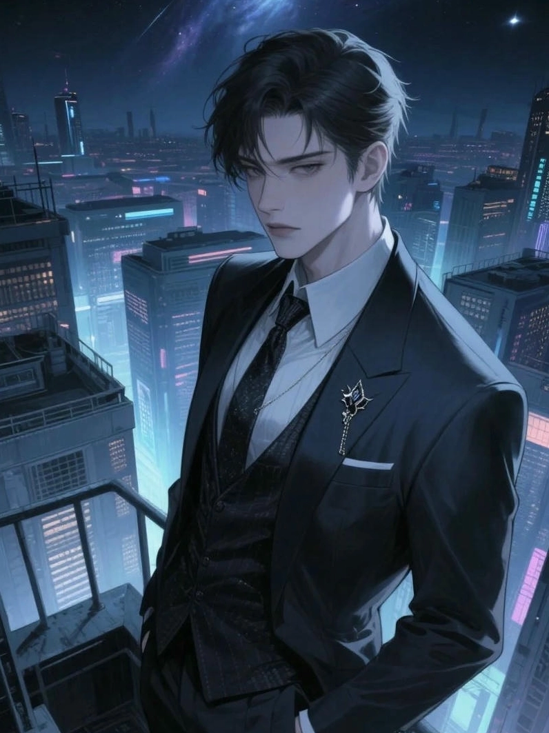 Ảnh meme Tổng tài anime ngầu với biểu cảm tự tin và khí chất.