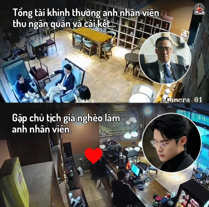 Ảnh meme Tổng tài cùng dàn vệ sĩ đi kèm khoe sự uy nghiêm.