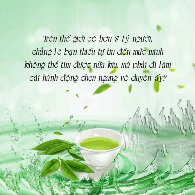 Ảnh meme Trà xanh với câu nói về trà xanh thâm thúy