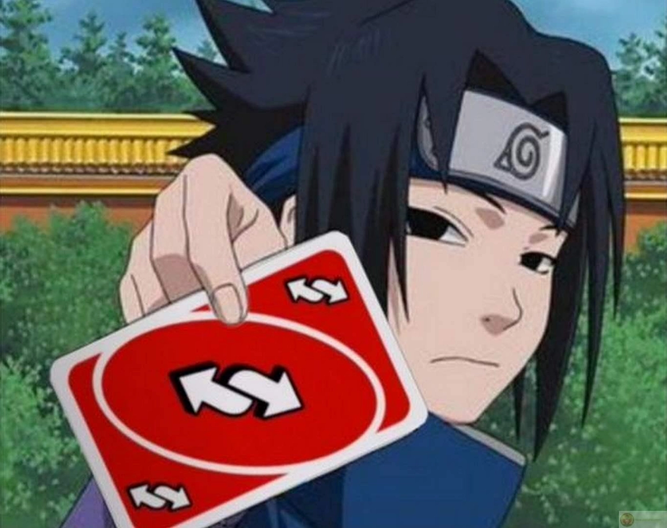 Ảnh meme Trùng sinh của Sasuke với biểu cảm "like" đầy phong cách