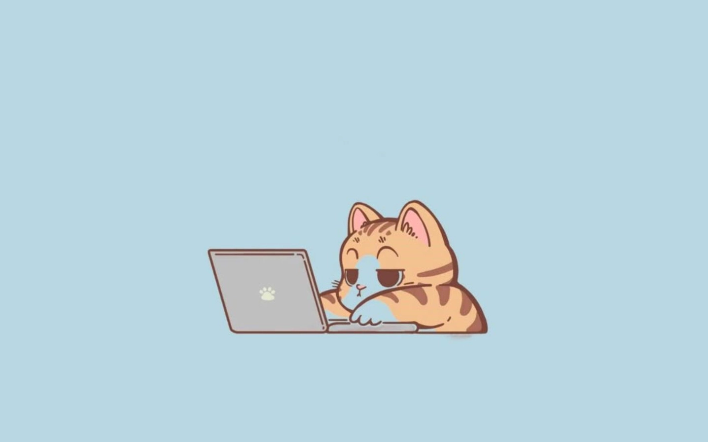 Ảnh meme Vô tri mèo cam làm việc trên laptop