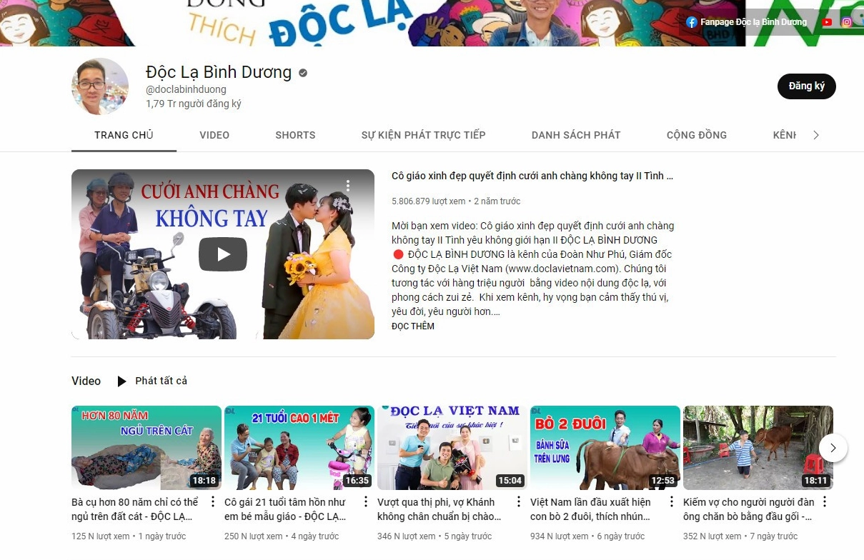 Bức ảnh giới thiệu các video giải thích rõ hơn về ảnh meme Độc lạ Bình Dương