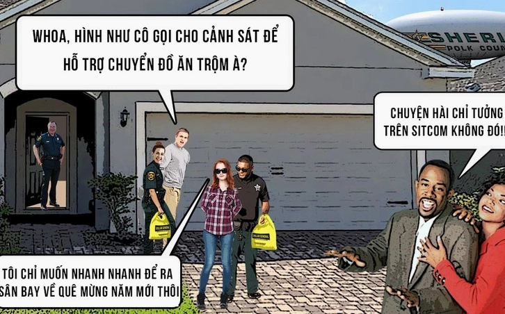 Cặp đôi ngớ ngẩn gọi cảnh sát để chuyển đồ chôm là ảnh meme Độc lạ Bình Dương