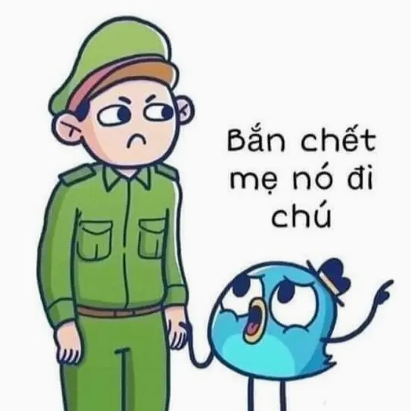 Hình ảnh ảnh meme Chiến thần mách chú công an với vẻ mặt tinh nghịch