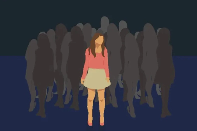 Hình ảnh ảnh meme Pick me boy cạnh poster cô gái khác đang được chú ý