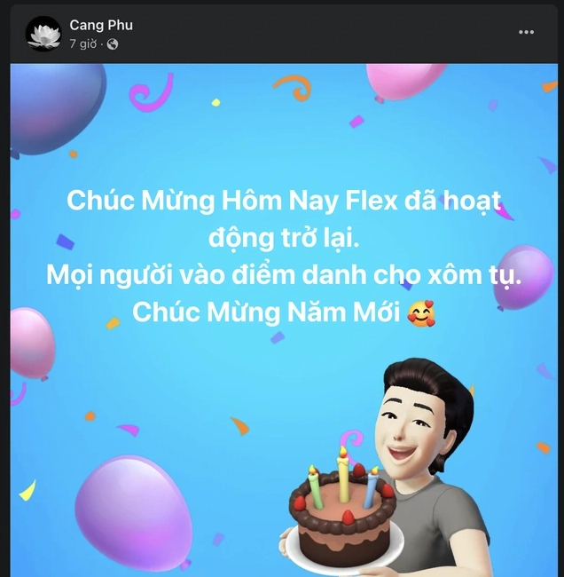 Một bài đăng mạng xã hội về chủ đề ảnh meme Flex đến hơi thở cuối cùng
