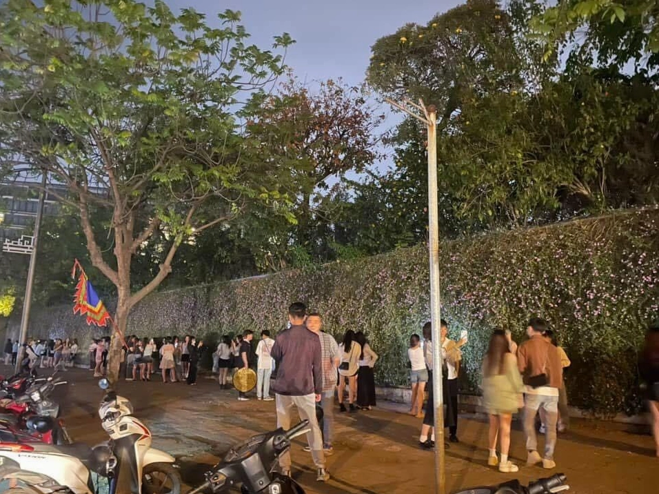 Nàng thơ tạo dáng phức tạp ảnh meme Check-in sống ảo sắc hoa tím