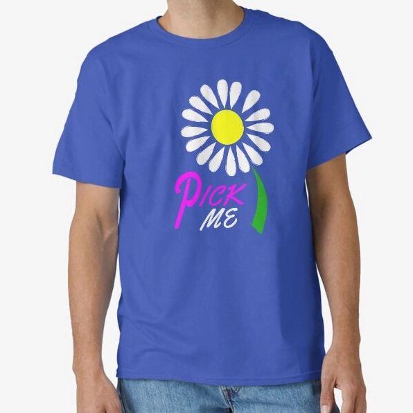 Tấm ảnh meme Pick me girl thiết kế hoa cúc ngộ nghĩnh